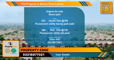Residential Plot for Sale in Bahria Town, Lahore - (BP-52541)