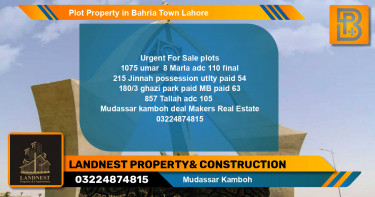 Residential Plot for Sale in Bahria Town, Lahore - (BP-52583)