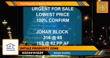 Residential Plot for Sale in Bahria Town, Lahore - (BP-52617)