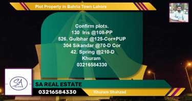 Residential Plot for Sale in Bahria Town, Lahore - (BP-52662)
