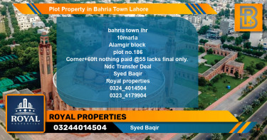 Residential Plot for Sale in Bahria Town, Lahore - (BP-52735)