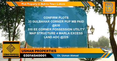 Residential Plot for Sale in Bahria Town, Lahore - (BP-52779)
