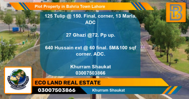 Residential Plot for Sale in Bahria Town, Lahore - (BP-52784)
