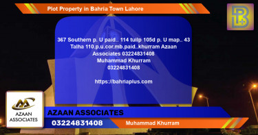 Residential Plot for Sale in Bahria Town, Lahore - (BP-52803)