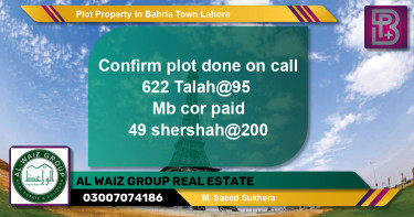 Residential Plot for Sale in Bahria Town, Lahore - (BP-52873)