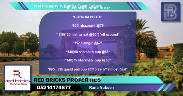 Residential Plot for Sale in Bahria Town, Lahore - (BP-52874)