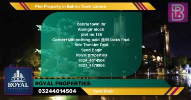 Residential Plot for Sale in Bahria Town, Lahore - (BP-52880)