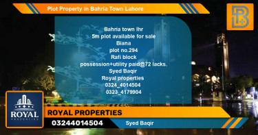 Residential Plot for Sale in Bahria Town, Lahore - (BP-52881)