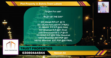 Residential Plot for Sale in Bahria Town, Lahore - (BP-52889)