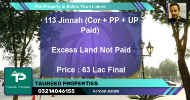 Residential Plot for Sale in Bahria Town, Lahore - (BP-52925)