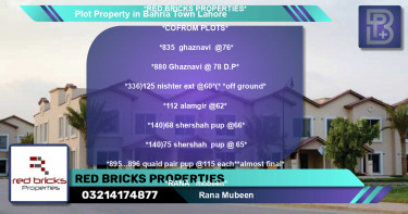 Residential Plot for Sale in Bahria Town, Lahore - (BP-52936)