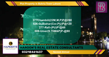 Residential Plot for Sale in Bahria Town, Lahore - (BP-52949)