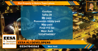 Residential Plot for Sale in Bahria Town, Lahore - (BP-52963)