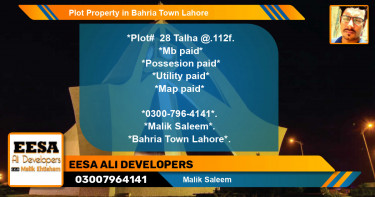 Residential Plot for Sale in Bahria Town, Lahore - (BP-52965)