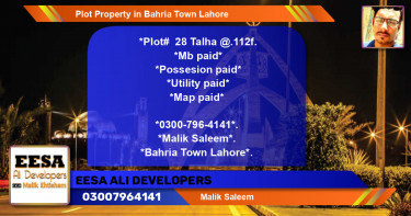 Residential Plot for Sale in Bahria Town, Lahore - (BP-52966)