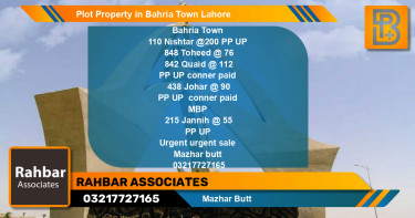Residential Plot for Sale in Bahria Town, Lahore - (BP-53001)