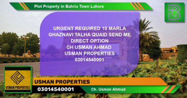 Residential Plot for Sale in Bahria Town, Lahore - (BP-53052)