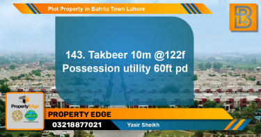 Residential Plot for Sale in Bahria Town, Lahore - (BP-53083)