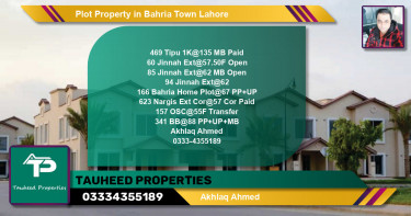 Residential Plot for Sale in Bahria Town, Lahore - (BP-53114)