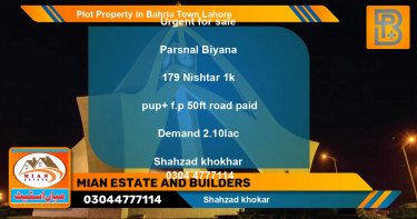 Residential Plot for Sale in Bahria Town, Lahore - (BP-53175)