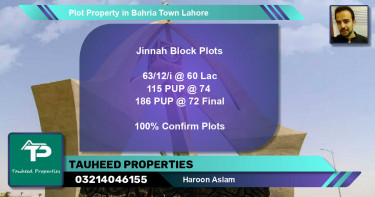 Residential Plot for Sale in Bahria Town, Lahore - (BP-53266)