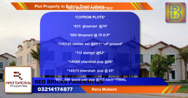 Residential Plot for Sale in Bahria Town, Lahore - (BP-53327)