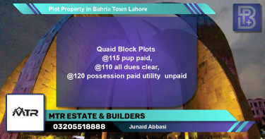 Residential Plot for Sale in Bahria Town, Lahore - (BP-53551)