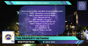 Residential Plot for Sale in Bahria Town, Lahore - (BP-53621)