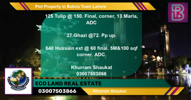 Residential Plot for Sale in Bahria Town, Lahore - (BP-53639)