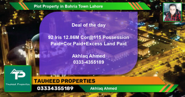 Residential Plot for Sale in Bahria Town, Lahore - (BP-53688)
