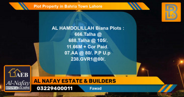 Residential Plot for Sale in Bahria Town, Lahore - (BP-53702)