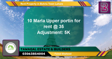 Residential Property for Rent in Bahria Town, Lahore - (BP-53724)