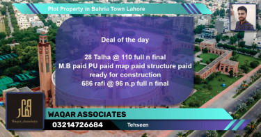 Residential Plot for Sale in Bahria Town, Lahore - (BP-53750)