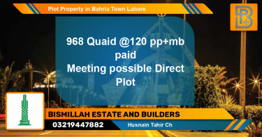 Residential Plot for Sale in Bahria Town, Lahore - (BP-53756)