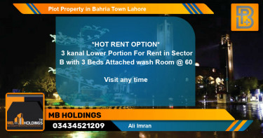 Residential Plot for Sale in Bahria Town, Lahore - (BP-53762)