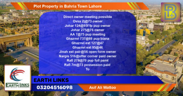 Residential Plot for Sale in Bahria Town, Lahore - (BP-53777)