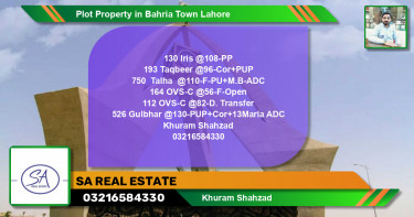 Residential Plot for Sale in Bahria Town, Lahore - (BP-53784)
