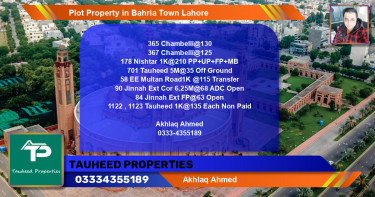 Residential Plot for Sale in Bahria Town, Lahore - (BP-53909)