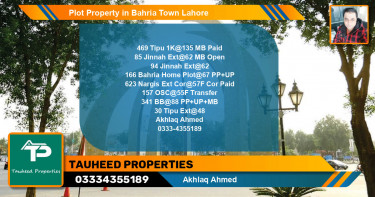 Residential Plot for Sale in Bahria Town, Lahore - (BP-53918)