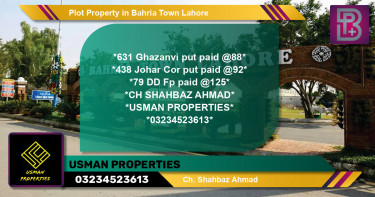 Residential Plot for Sale in Bahria Town, Lahore - (BP-53961)