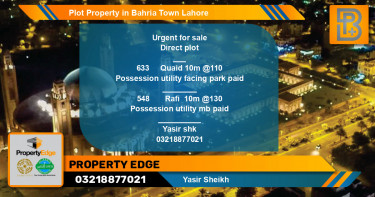 Residential Plot for Sale in Bahria Town, Lahore - (BP-53982)