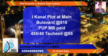 Residential Plot for Sale in Bahria Town, Lahore - (BP-54029)