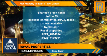Residential Plot for Sale in Bahria Town, Lahore - (BP-54106)