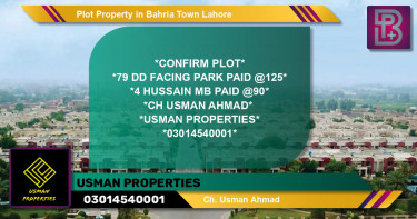 Residential Plot for Sale in Bahria Town, Lahore - (BP-54180)