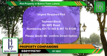 Residential Plot for Sale in Bahria Town, Lahore - (BP-54199)