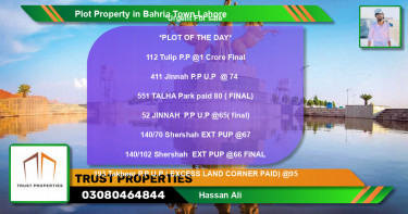Residential Plot for Sale in Bahria Town, Lahore - (BP-54203)