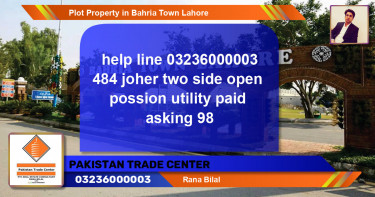 Residential Plot for Sale in Bahria Town, Lahore - (BP-54259)