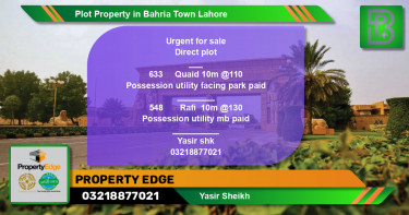 Residential Plot for Sale in Bahria Town, Lahore - (BP-54288)