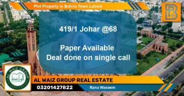Residential Plot for Sale in Bahria Town, Lahore - (BP-54315)