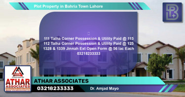 Residential Plot for Sale in Bahria Town, Lahore - (BP-54350)